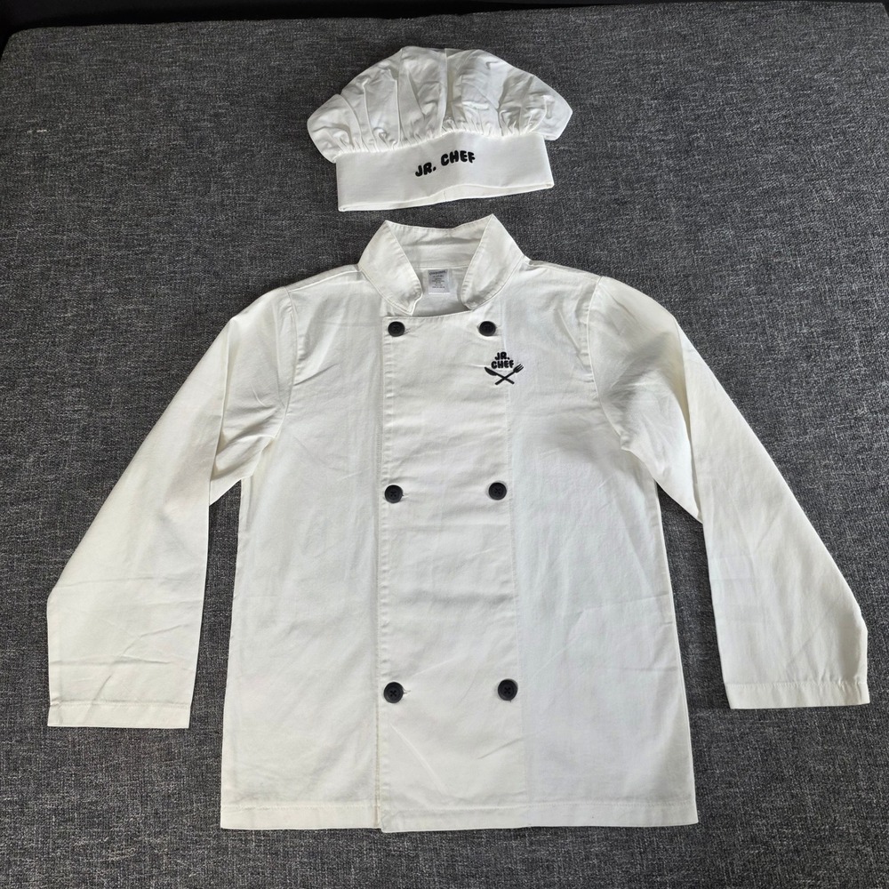 Gymboree Jr Chef Costume Kids M 7-8 Jacket Hat NWT Halloween Fall 2010